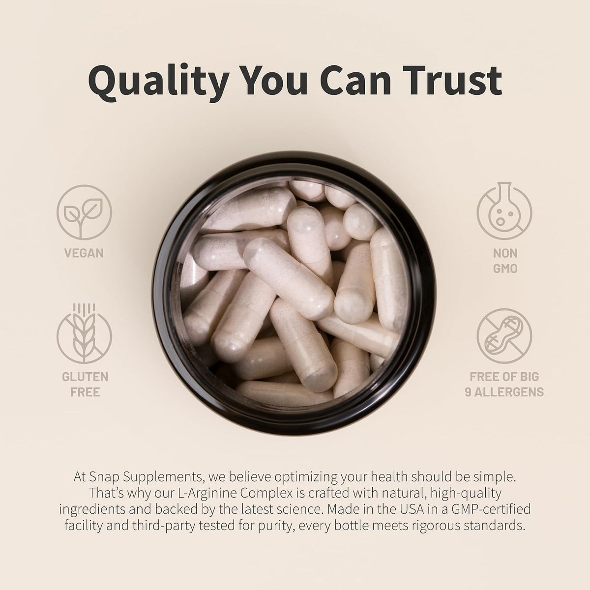 Snap Supplements L-arginina 60 Cápsulas