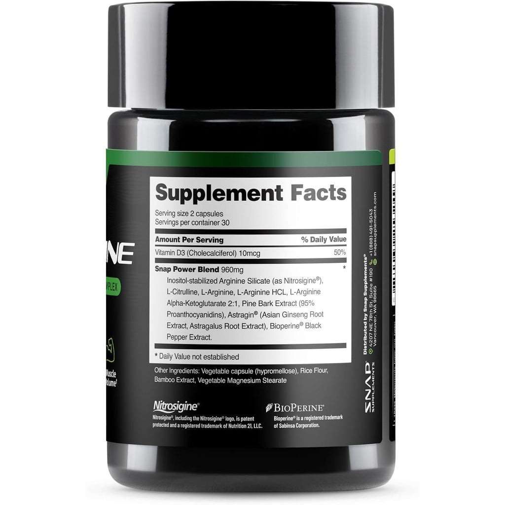 Snap Supplements L-arginina 60 Cápsulas