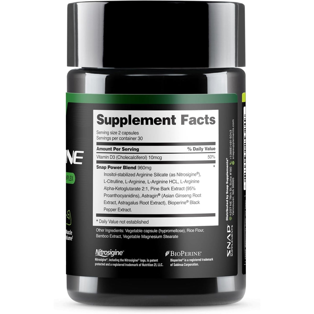 Snap Supplements L-arginina 60 Cápsulas