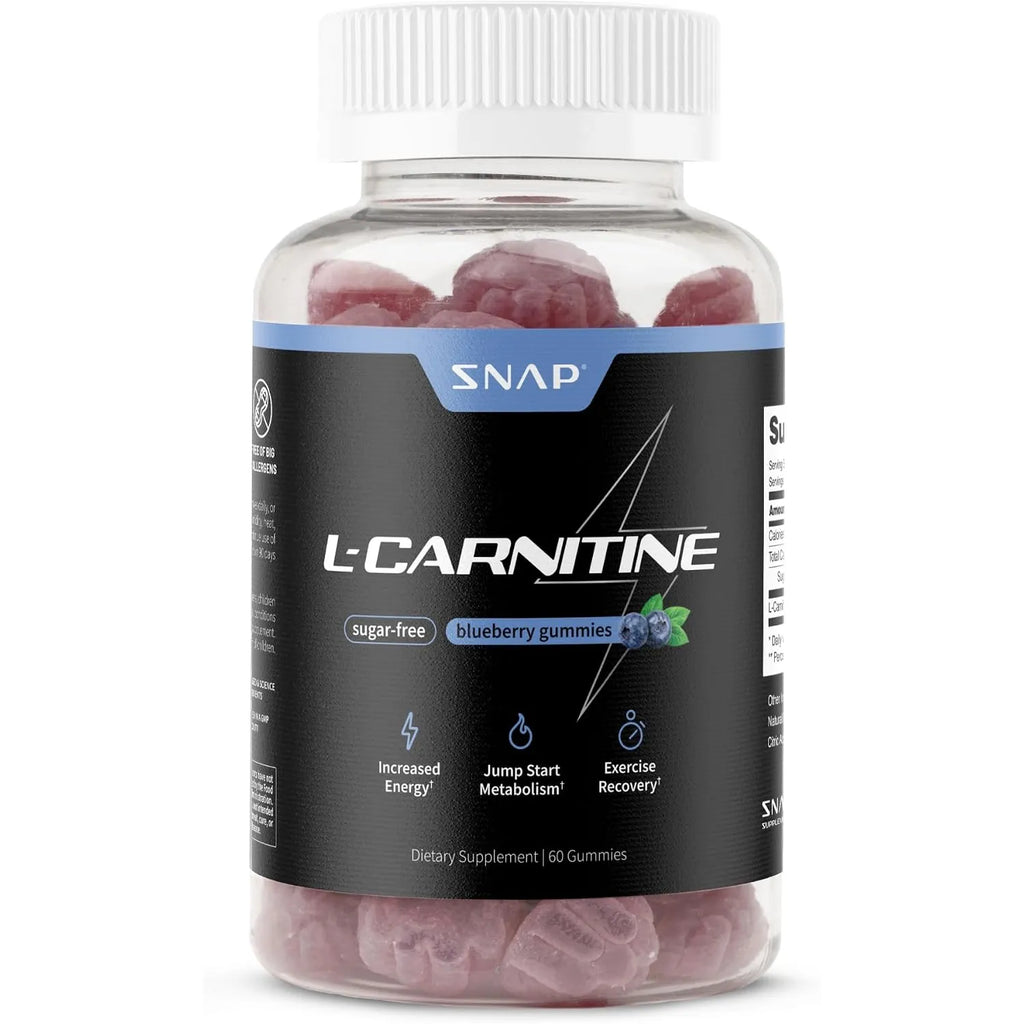 Snap supplements Tartrato de L-carnitina, 60 gomitas sin azúcar