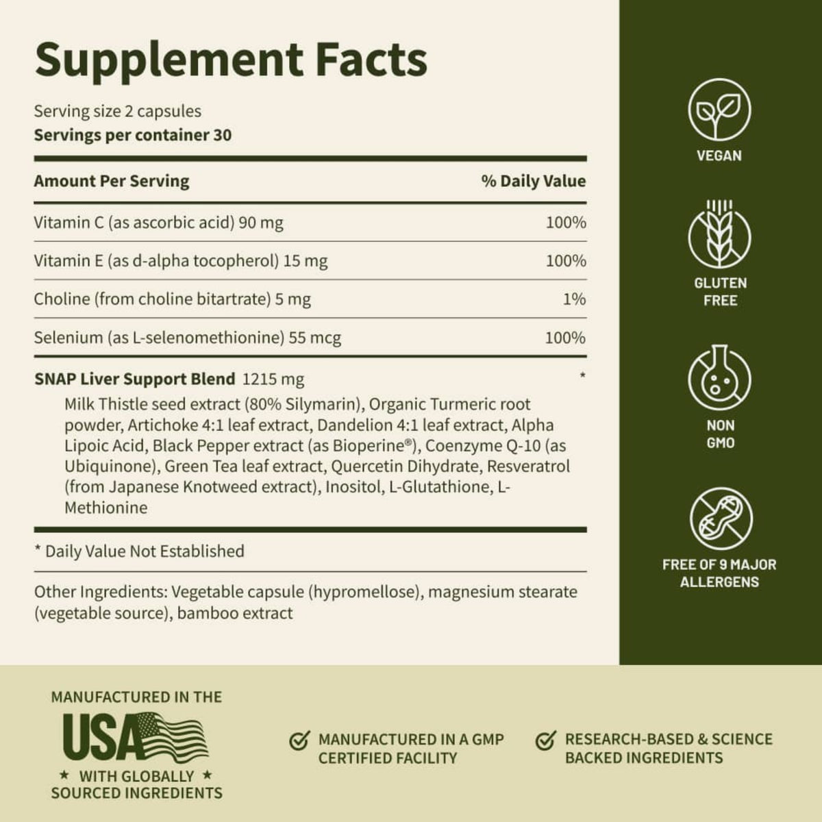 Snap Supplements Liver Health & Detox 60 Cápsulas Vegetales