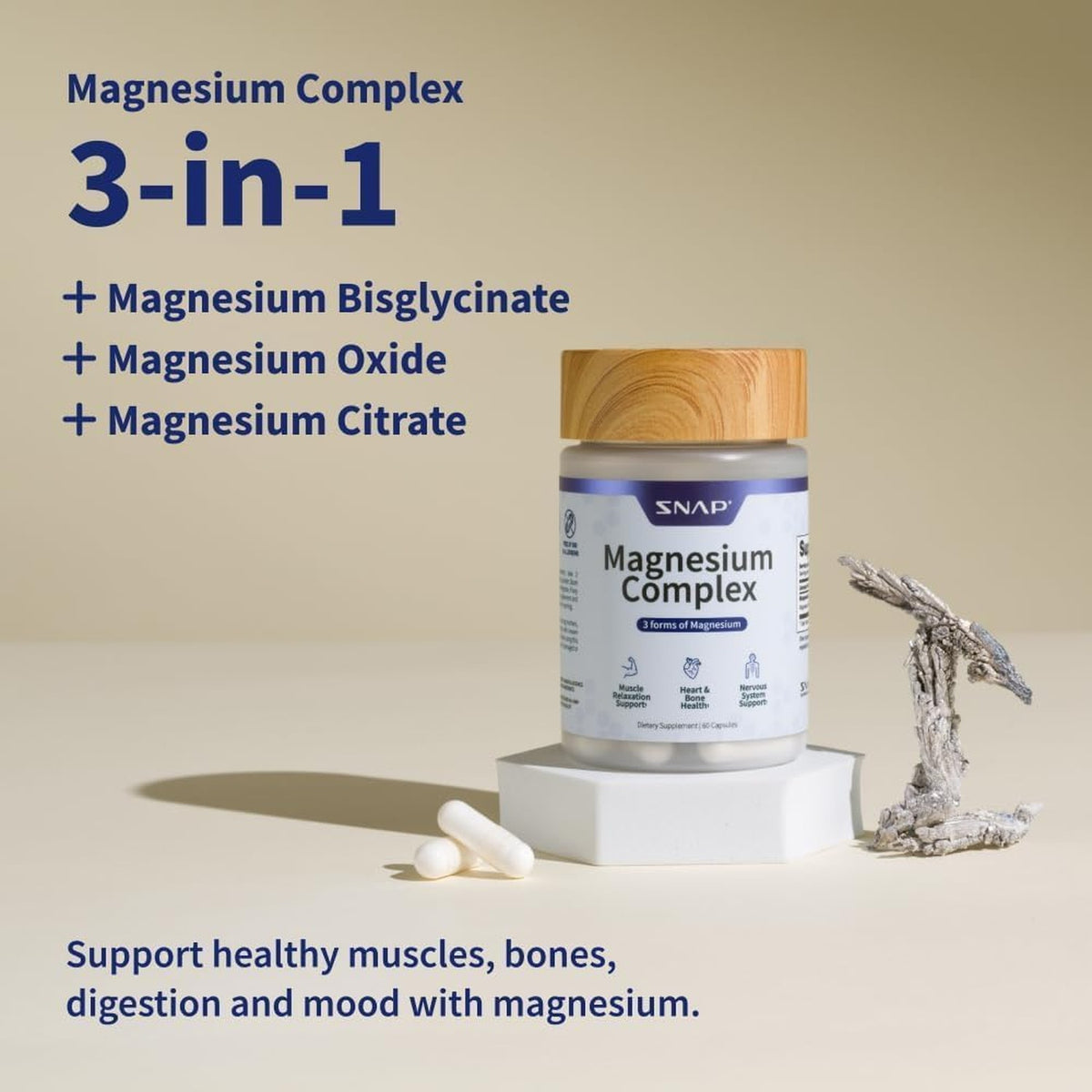 Snap Supplements Complejo de Magnesio 60 Cápsulas