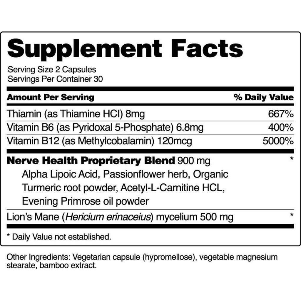 Snap Supplements Nerve Health 60 Cápsulas Vegetales