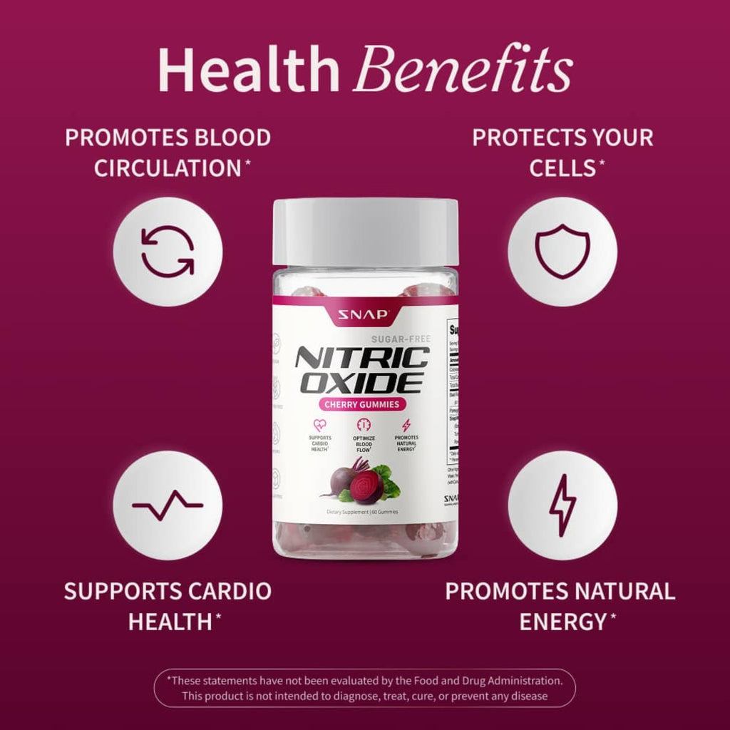 Snap Supplements Nitric Oxide Betabel sin Azúcar 60 Gomitas Cereza
