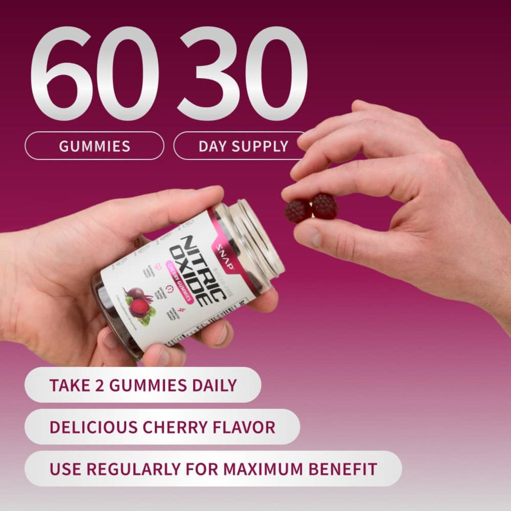 Snap Supplements Nitric Oxide Betabel sin Azúcar 60 Gomitas Cereza