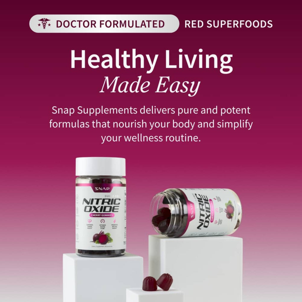 Snap Supplements Nitric Oxide Betabel sin Azúcar 60 Gomitas Cereza