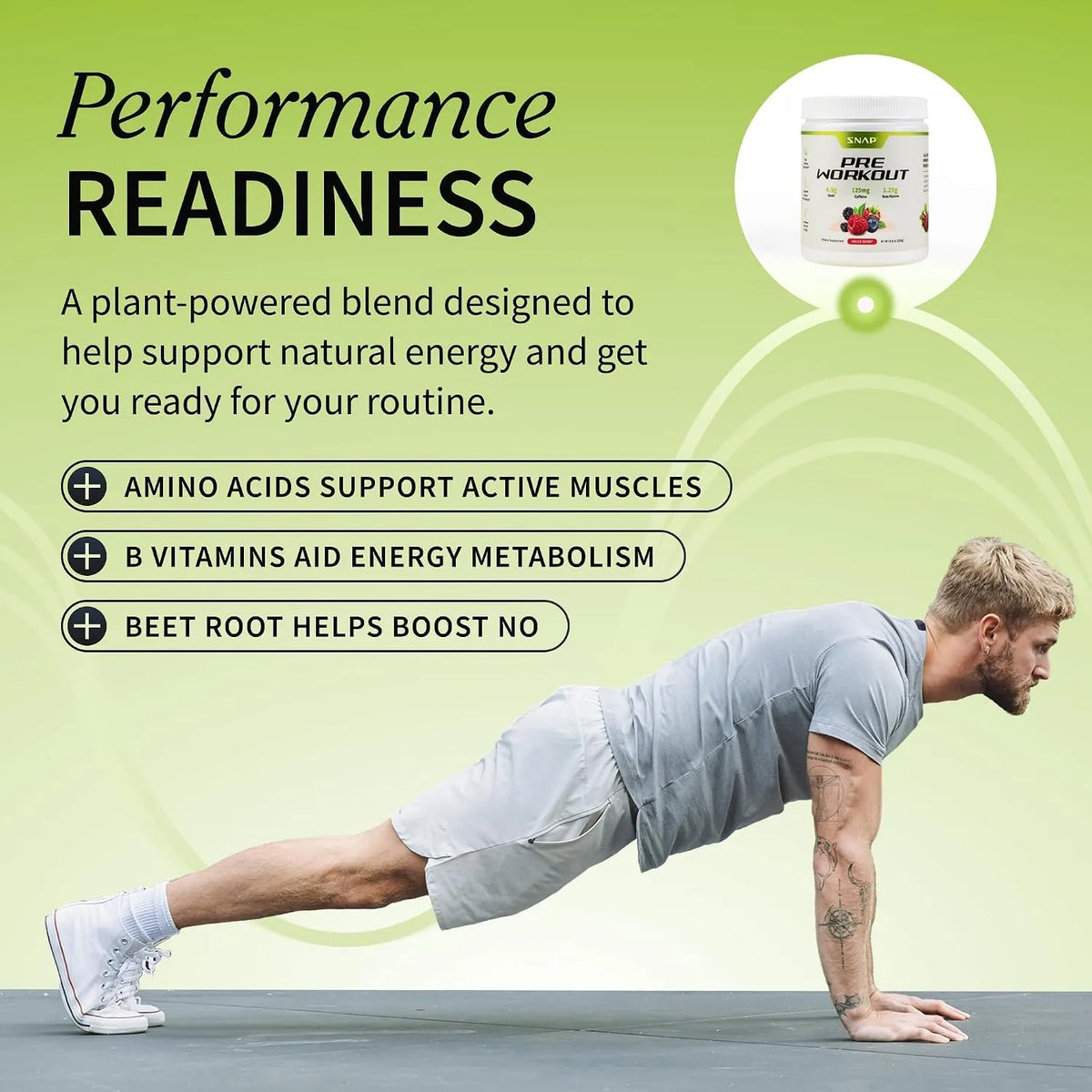 Snap supplements Polvo de remolacha pre-entrenamiento 8.8oz