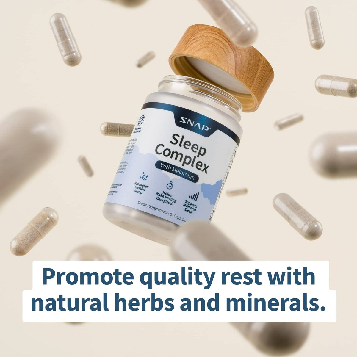 Snap Supplements Sleep Complex con Melatonina 60 Cápsulas Vegetales