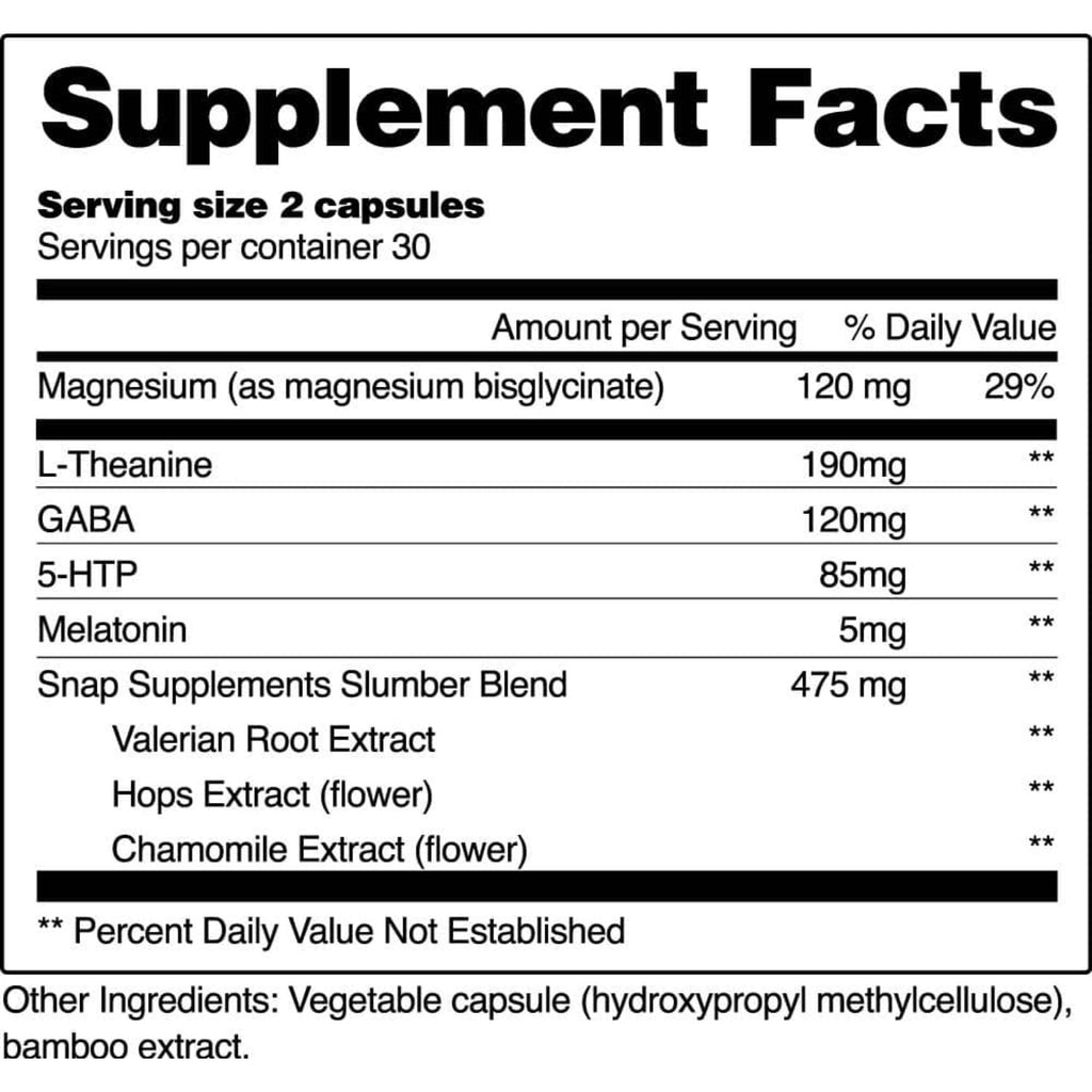 Snap Supplements Sleep Complex con Melatonina 60 Cápsulas Vegetales