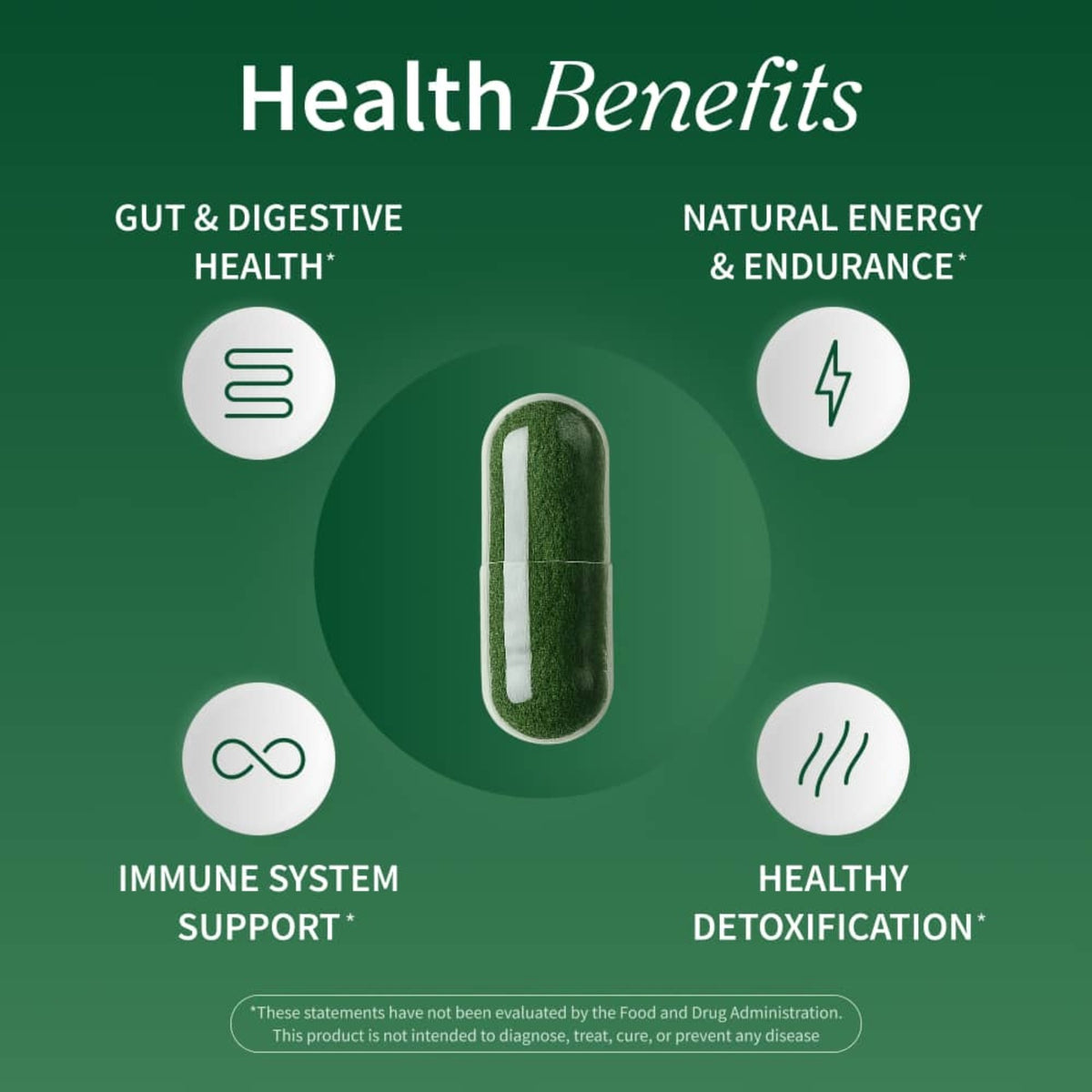 Snap Supplements Spirulina + Chlorella 120 Cápsulas Vegetales