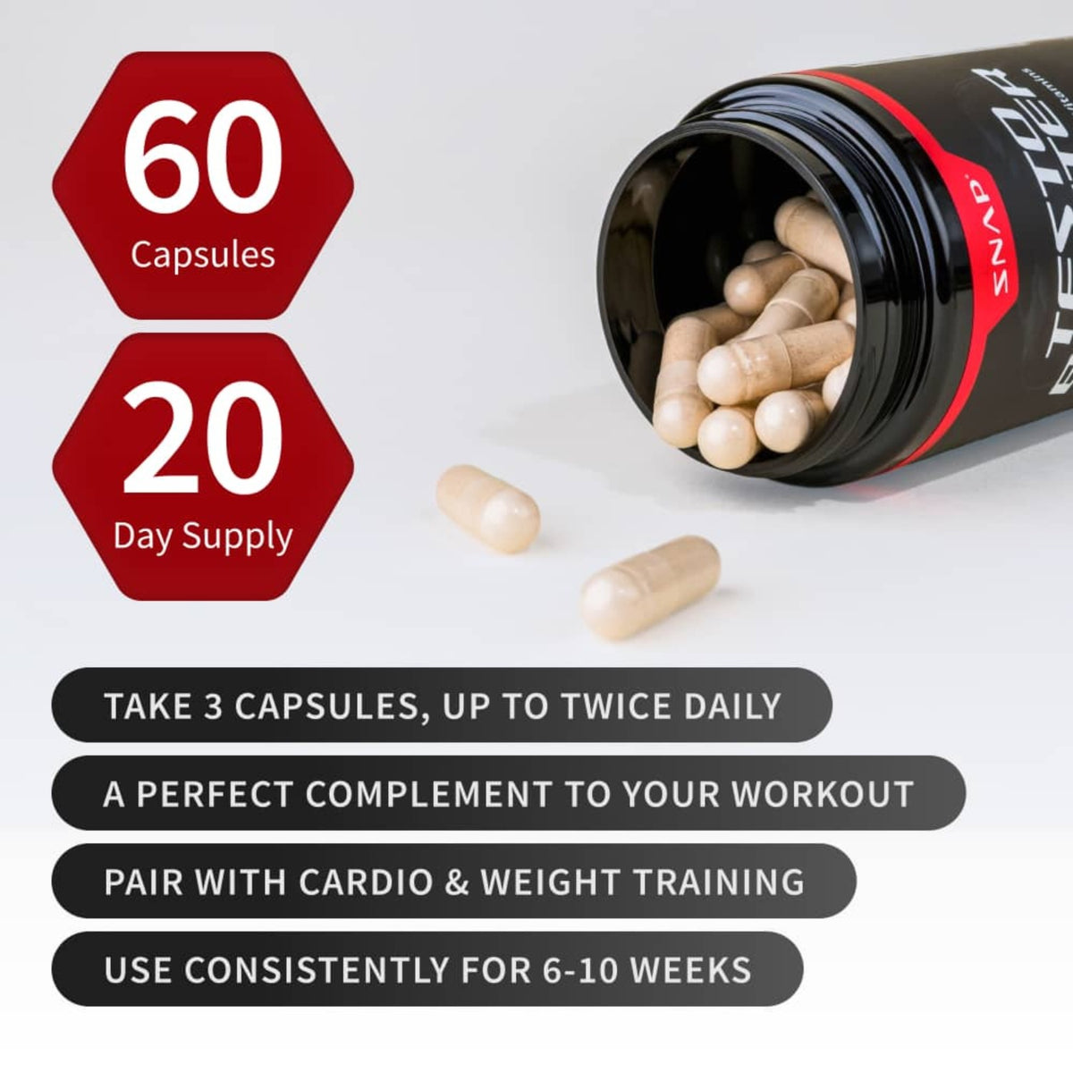 Snap Supplements Testo Booster 60 Cápsulas Vegetales