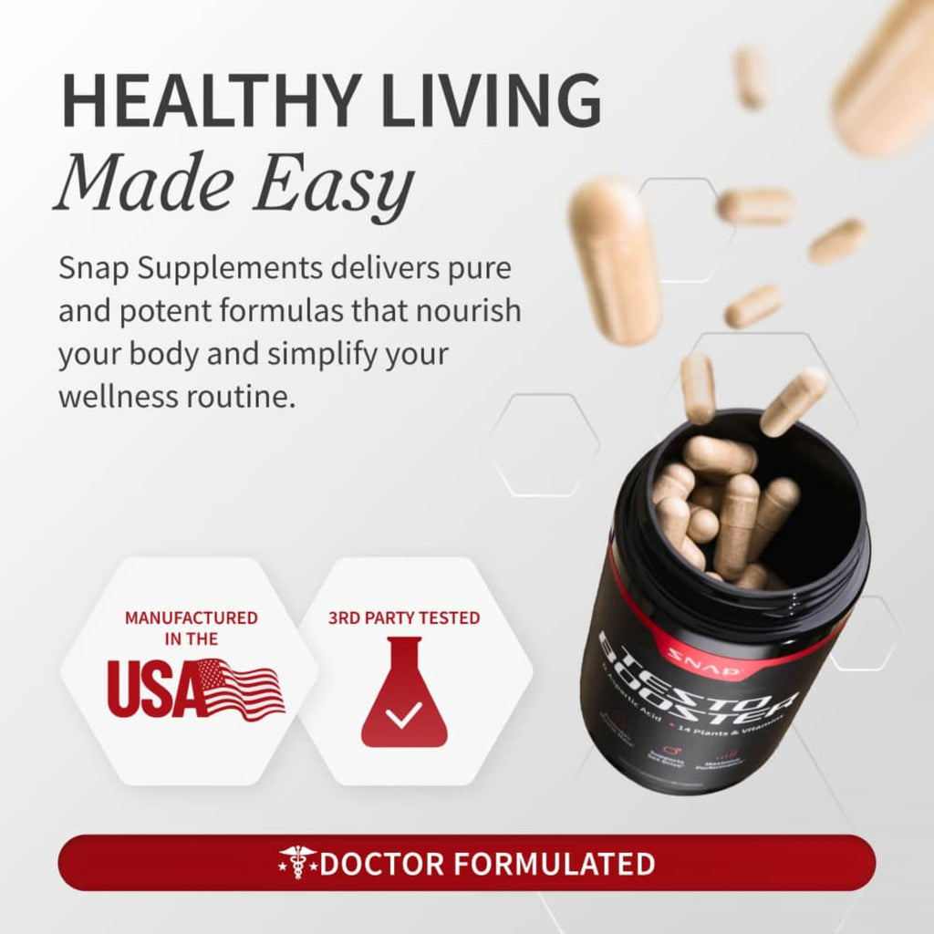 Snap Supplements Testo Booster 90 Cápsulas Vegetales
