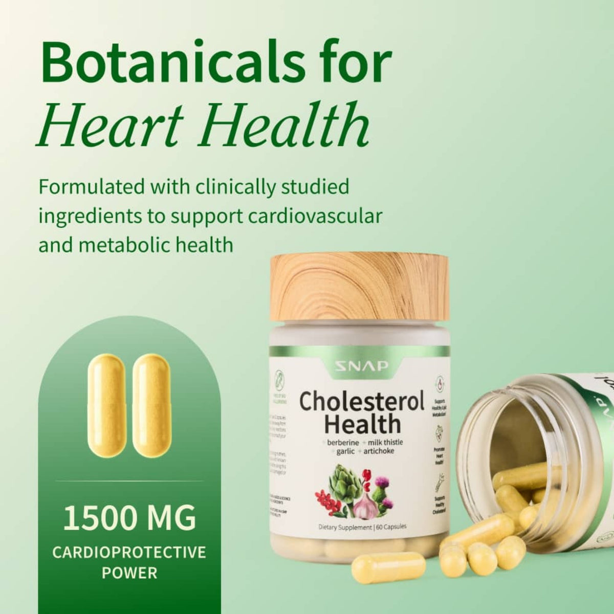 Snap Supplements Cholesterol Health 60 Cápsulas Vegetales