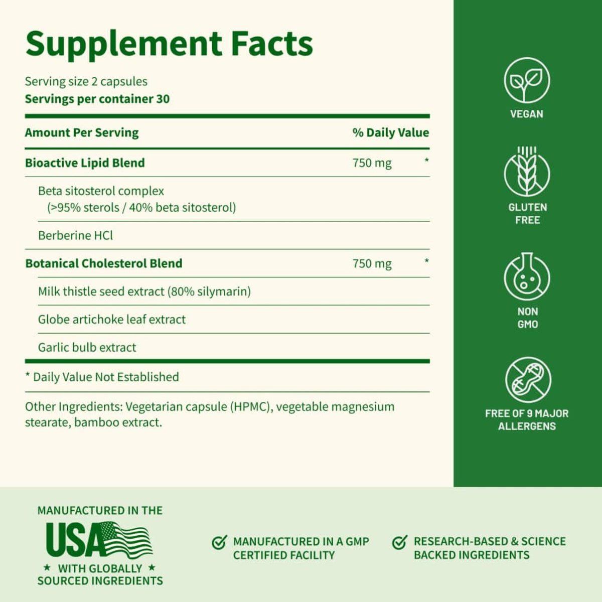 Snap Supplements Cholesterol Health 60 Cápsulas Vegetales