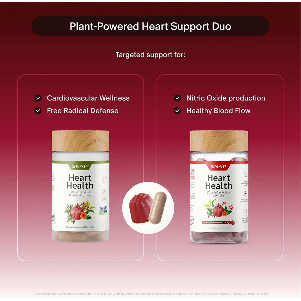 Snap Supplements Salud Cardiovascular Gomitas Sabor Sandía 60 Gomitas
