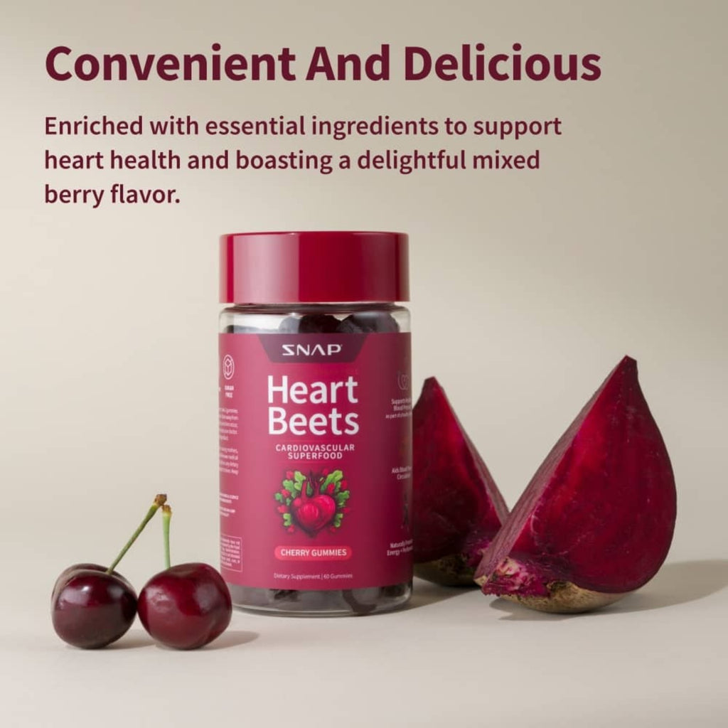 Snap Supplements Heart Beets sin Azúcar 60 Gomitas Cereza