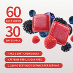 Snap Supplements Nitric Oxide Betabel 60 Tabletas Masticables Bayas
