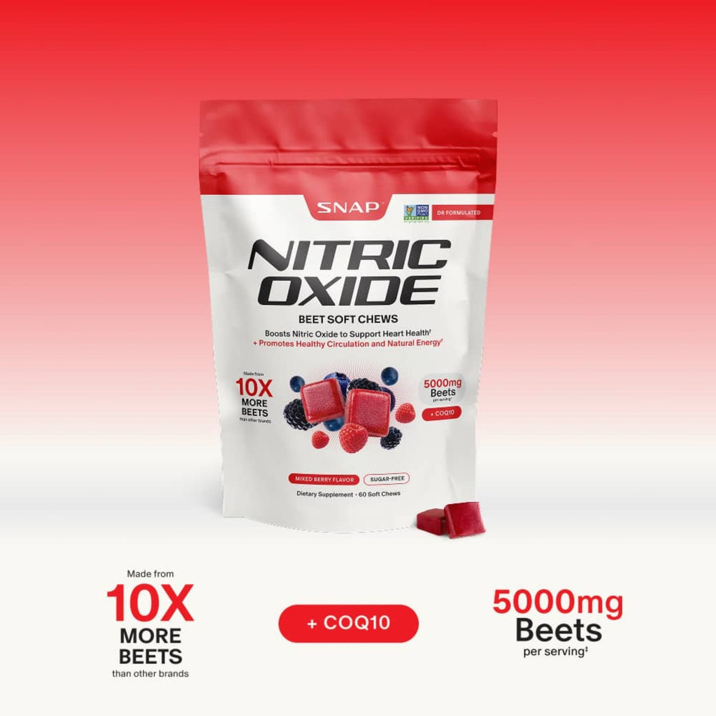 Snap Supplements Nitric Oxide Betabel 60 Tabletas Masticables Bayas