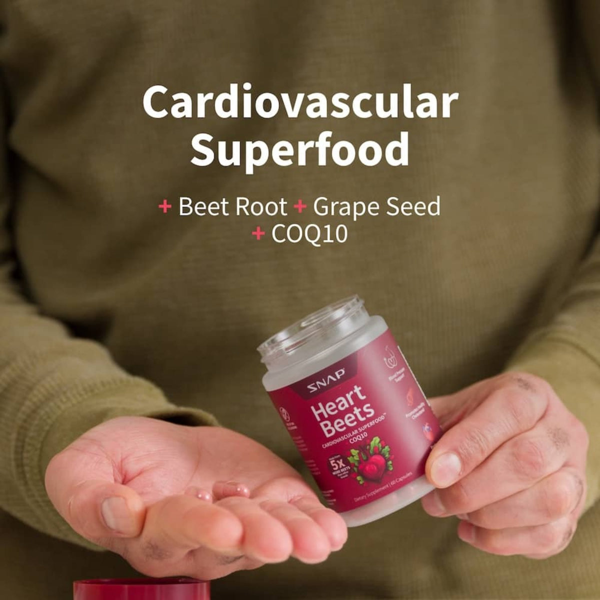 Snap Supplements Heart Beets 60 Cápsulas Vegetales