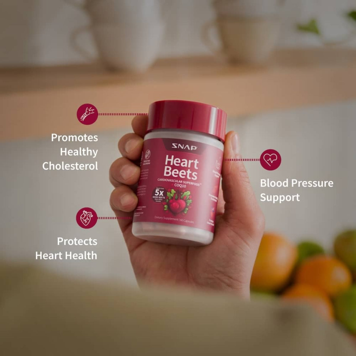 Snap Supplements Heart Beets 60 Cápsulas Vegetales