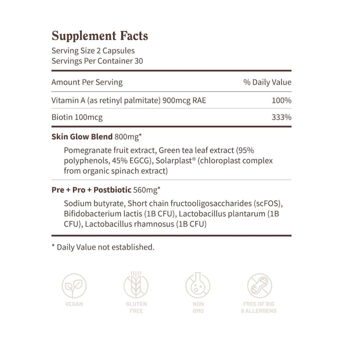 Snap Supplements Skin Glow 60 Cápsulas Vegetales