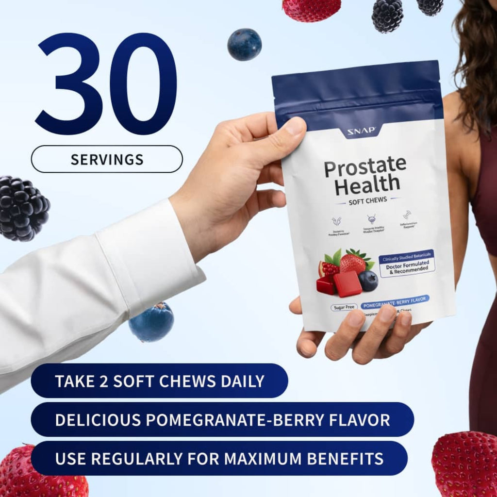 Snap Supplements Prostate Health con Esteroles Vegetales 60 Tabletas Masticables