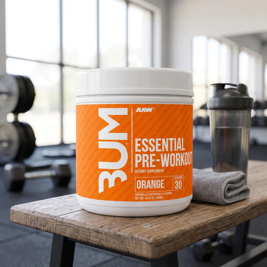 RAW CBUM Essential Pre-Entreno 399 g / 30 Servicios | Energía, enfoque y rendimiento deportivo | 200 mg de cafeína por porción | Con L-Citrulina, Beta-Alanina, L-Tirosina y Taurina | Suplemento alimenticio