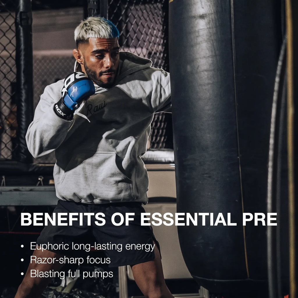 RAW CBUM Essential Pre-Entreno 399 g / 30 Servicios | Energía, enfoque y rendimiento deportivo | 200 mg de cafeína por porción | Con L-Citrulina, Beta-Alanina, L-Tirosina y Taurina | Suplemento alimenticio