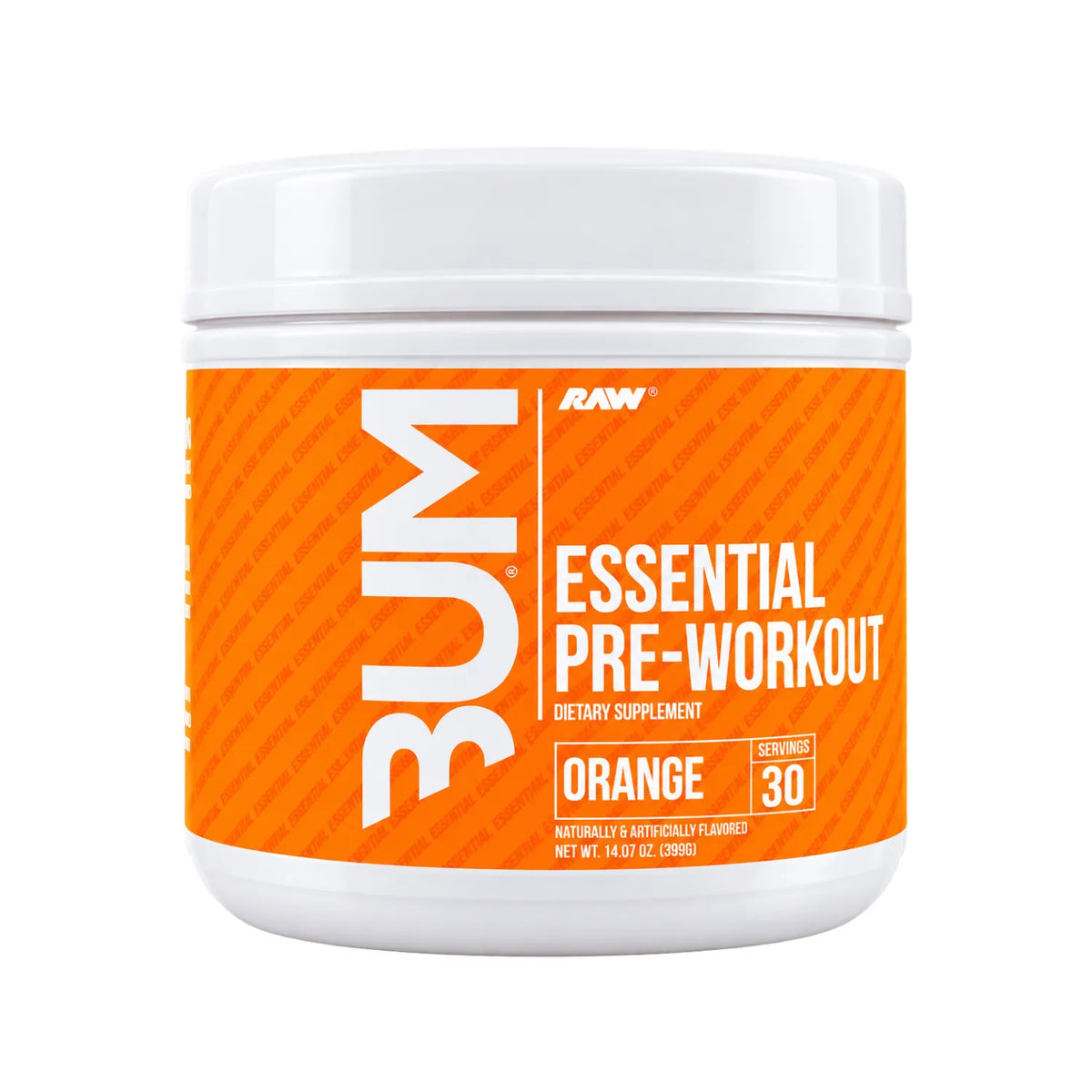 RAW CBUM Essential Pre-Entreno 399 g / 30 Servicios | Energía, enfoque y rendimiento deportivo | 200 mg de cafeína por porción | Con L-Citrulina, Beta-Alanina, L-Tirosina y Taurina | Suplemento alimenticio
