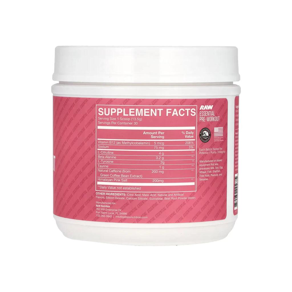 Raw Nutrition, Bum, Preentrenamiento esencial, Sandía ácida, 405 g (14,29 oz)