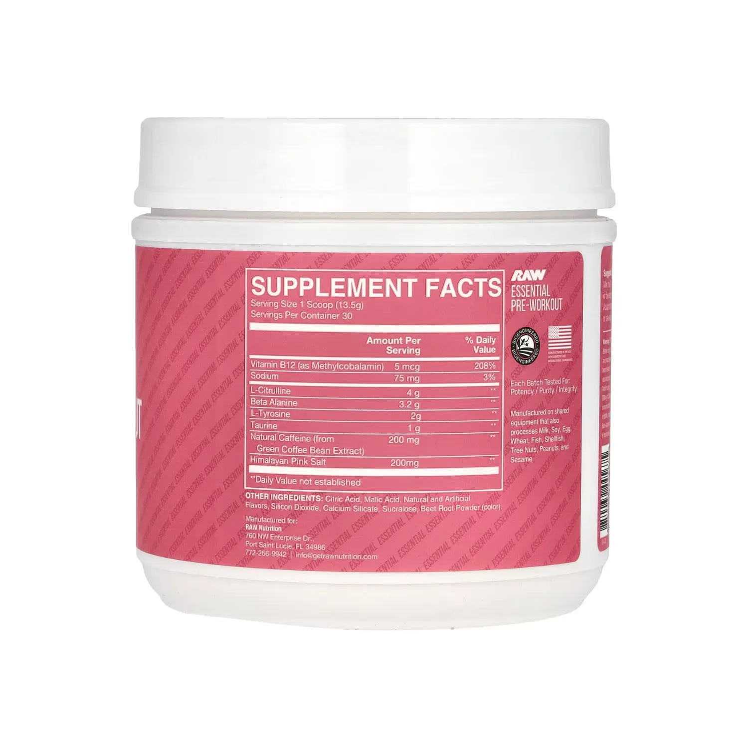 Raw Nutrition, Bum, Preentrenamiento esencial, Sandía ácida, 405 g (14,29 oz)