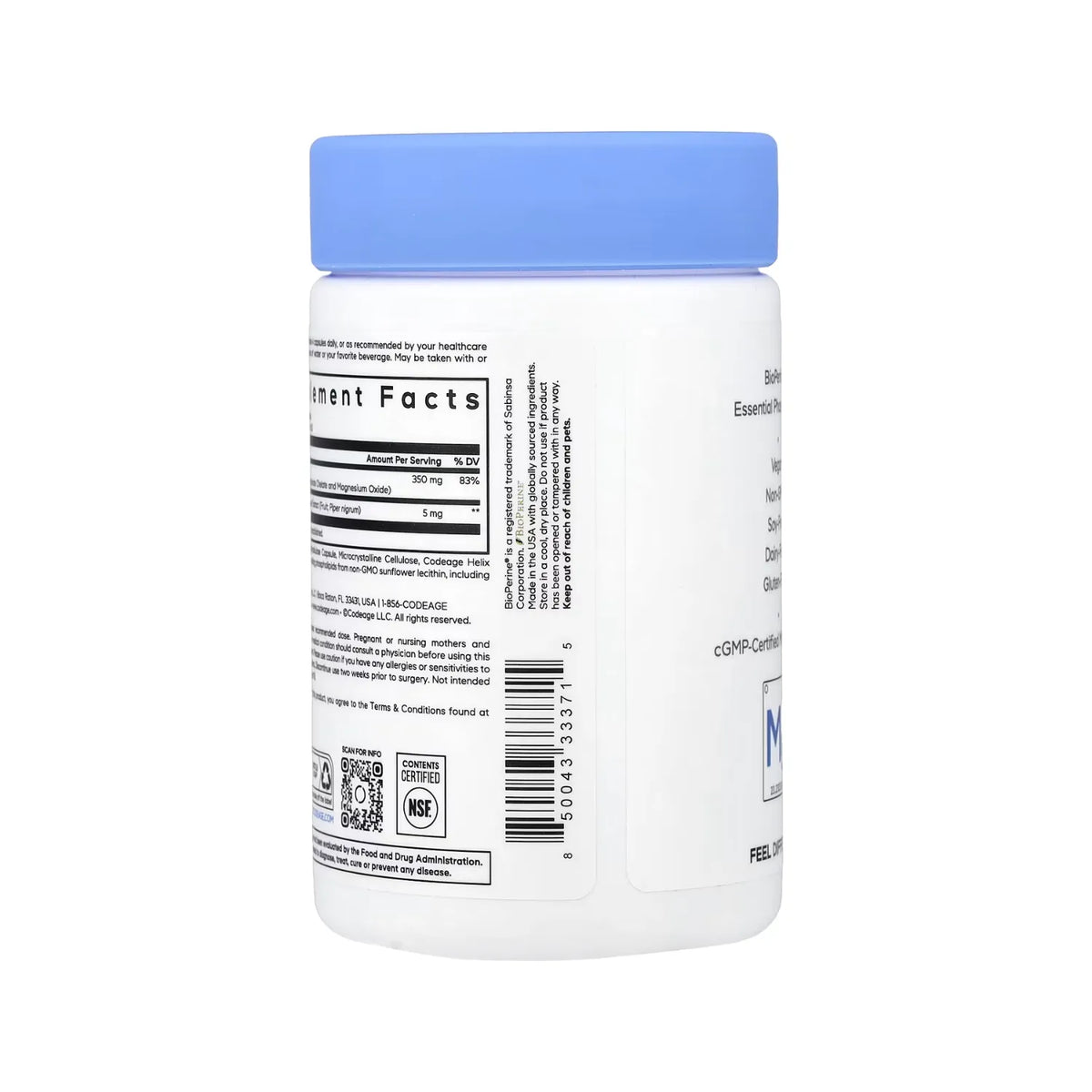 Codeage, Glicinato De Magnesio Liposomal, 120 Cápsulas Vegetales
