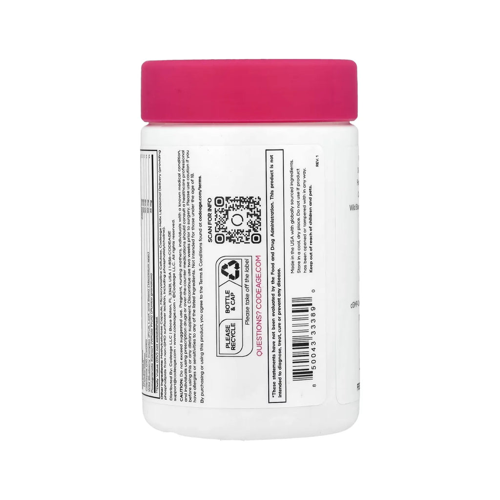 Codeage, Inositol Ovárico Liposomal + Folato, Coq10, Polifenoles, 120 Cápsulas Vegetales