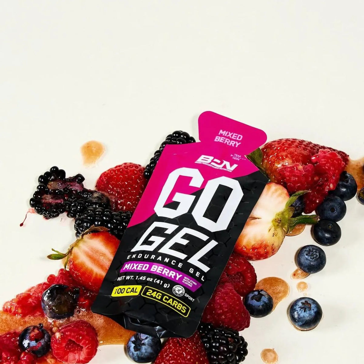BPN Go Gel Energy | Gel Energético de Resistencia | 10 Piezas de 41 g | Sabor Mixed Berry