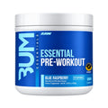 RAW CBUM Essential Pre-Entreno 399 g / 30 Servicios | Energía, enfoque y rendimiento deportivo | Sabor Blue Raspberry | 200 mg de cafeína por porción | Con L-Citrulina, Beta-Alanina, L-Tirosina y Taurina | Suplemento alimenticio