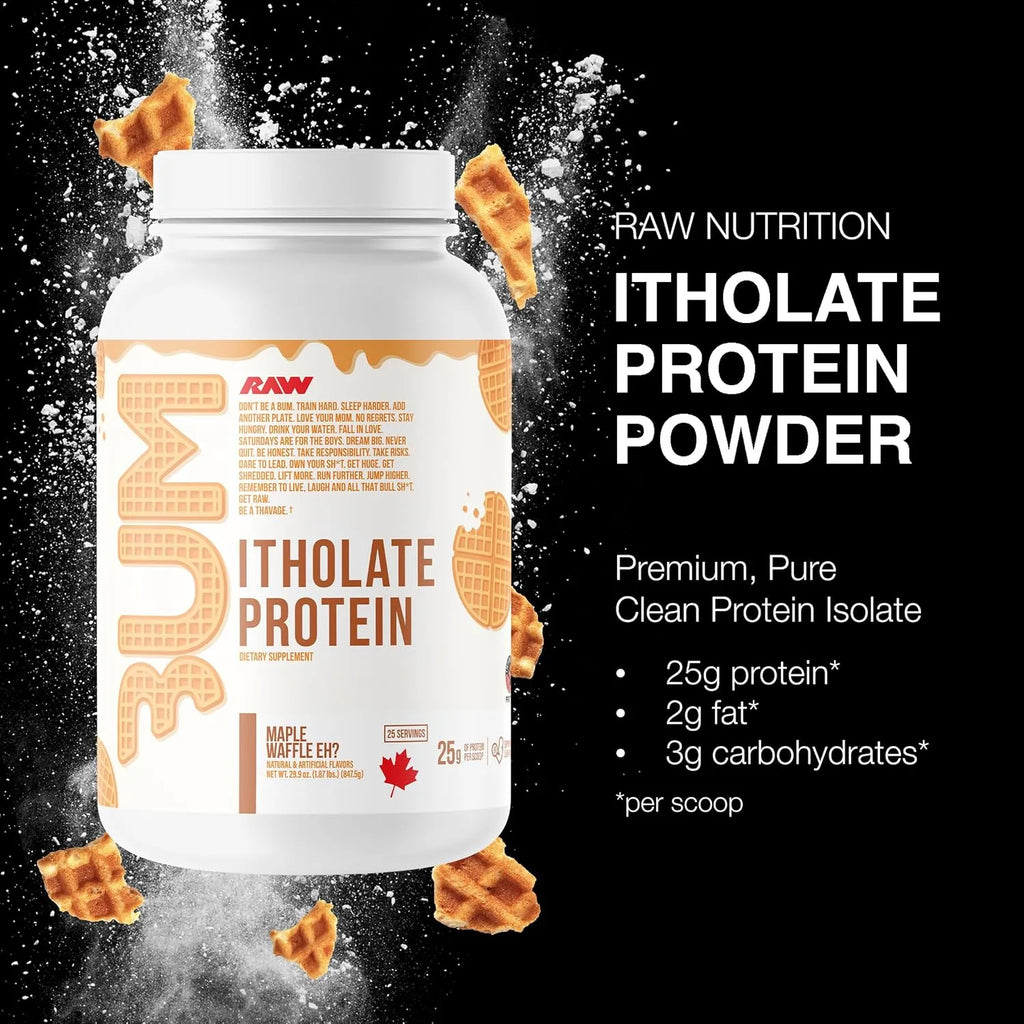 Raw Cbum Itholate Protein Iso Proteina 825 Grs 25 Servs Sabor Mapple Waffle