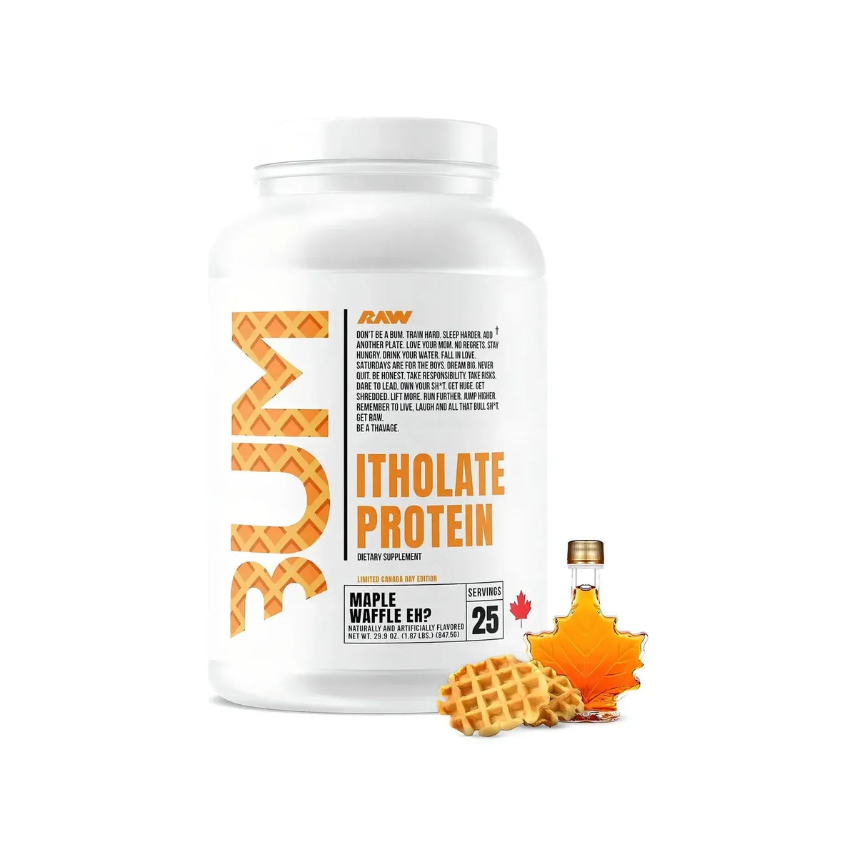 Raw Cbum Itholate Protein Iso Proteina 825 Grs 25 Servs Sabor Mapple Waffle