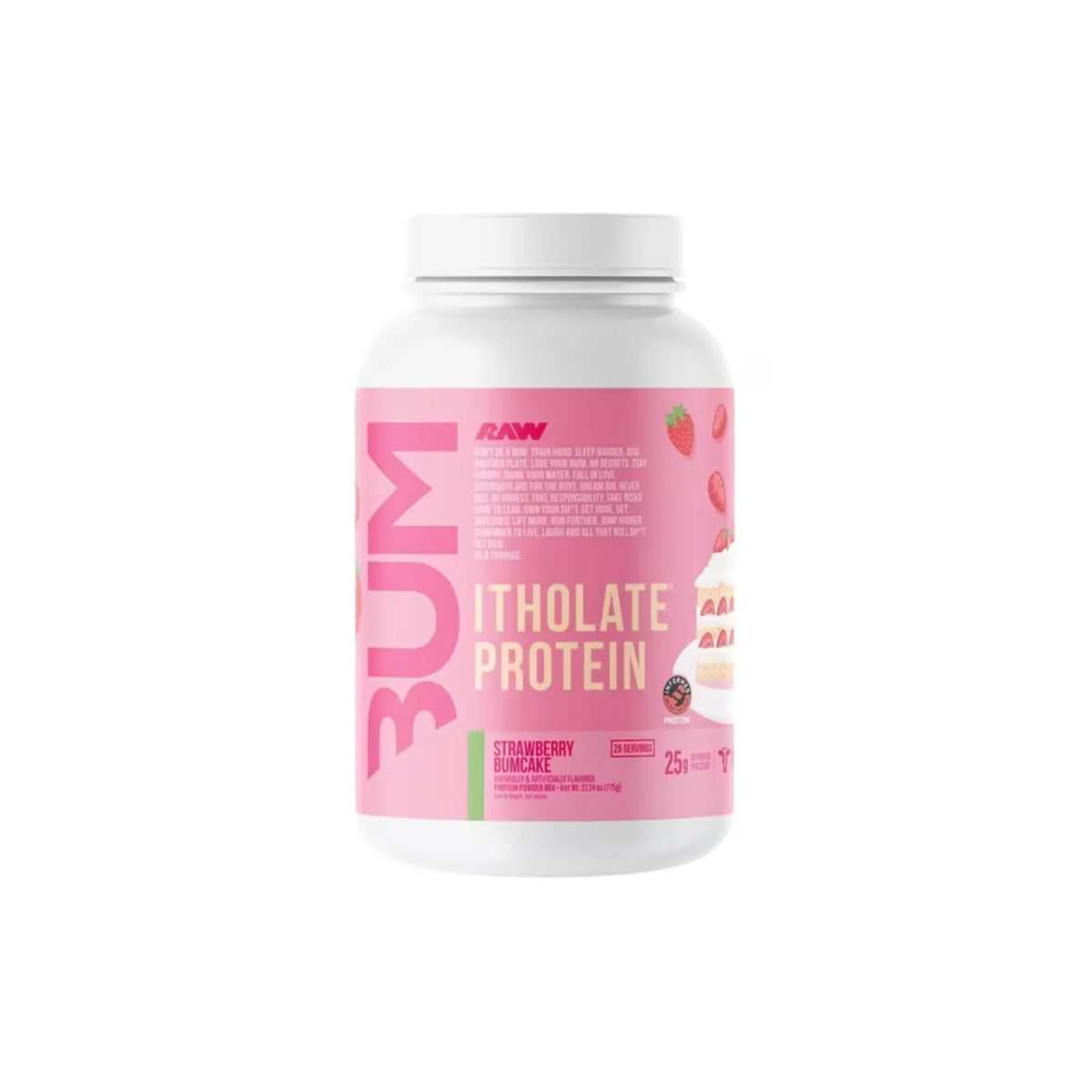 Raw Nutrition, Bum, Proteína Itholate®, Torta de fresa, 775 g (27,34 oz)