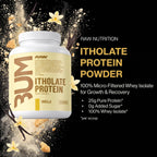 RAW CBUM Itholate Protein 5 lb | 2.27 kg | 25 g de proteína por porción | Aislado de proteína de suero microfiltrado | Bajo en carbohidratos y grasas | Suplemento alimenticio