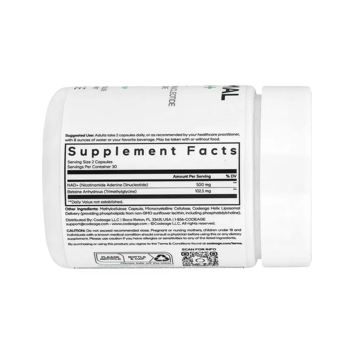 Codeage, Eternal, NAD + Liposomal, 60 Cápsulas Vegetales