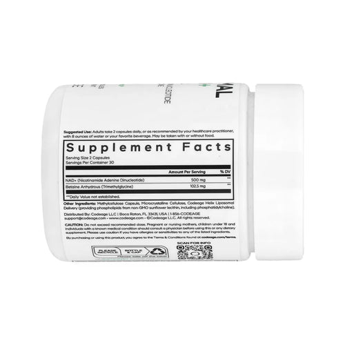 Codeage, Eternal, NAD + Liposomal, 60 Cápsulas Vegetales
