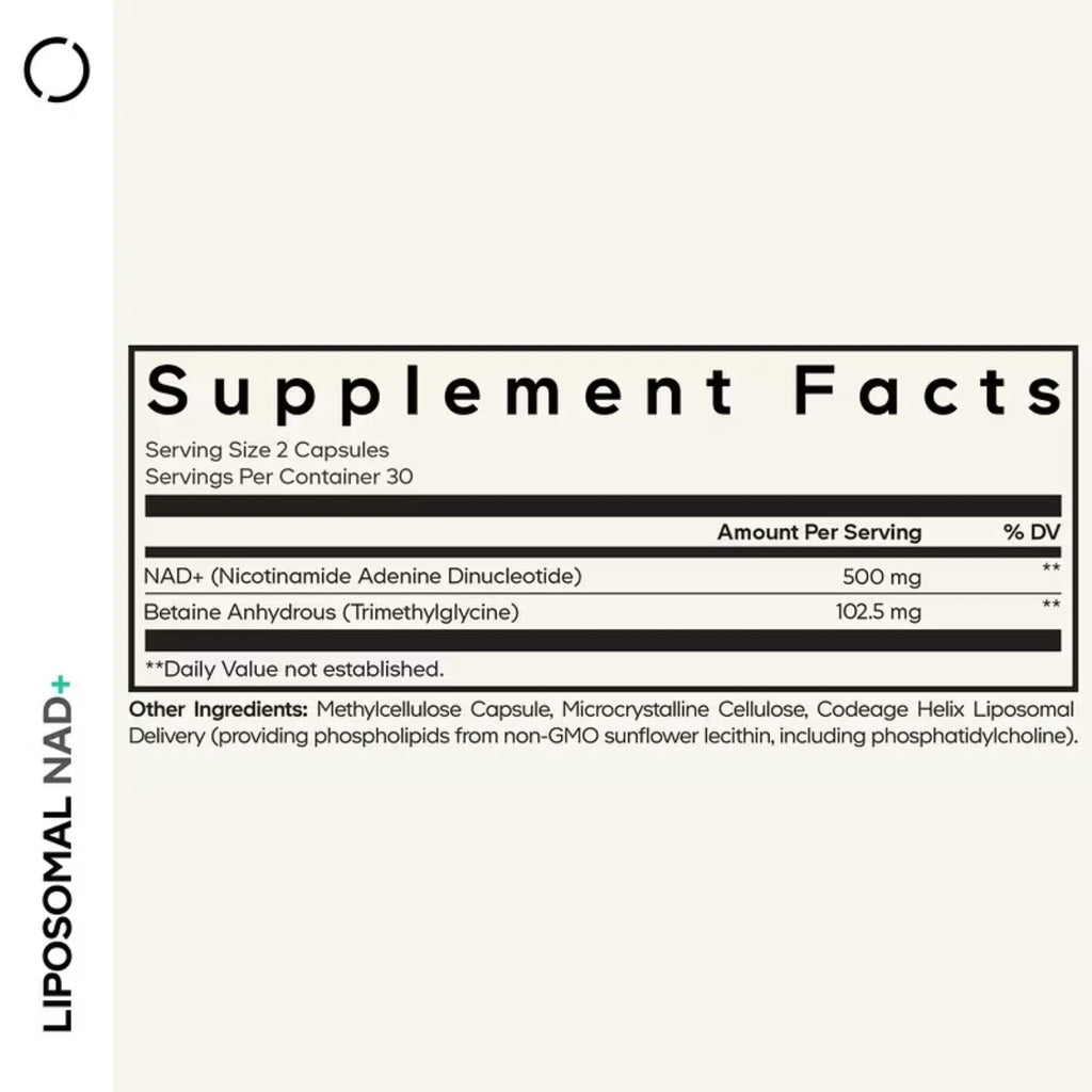 Codeage, Eternal, NAD + Liposomal, 60 Cápsulas Vegetales