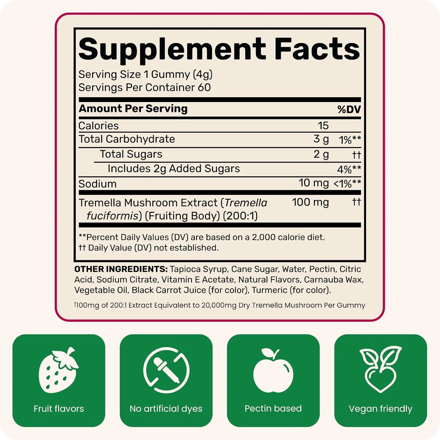 Fungies Tremella Mushroom Gummie 60 gomitas sfn