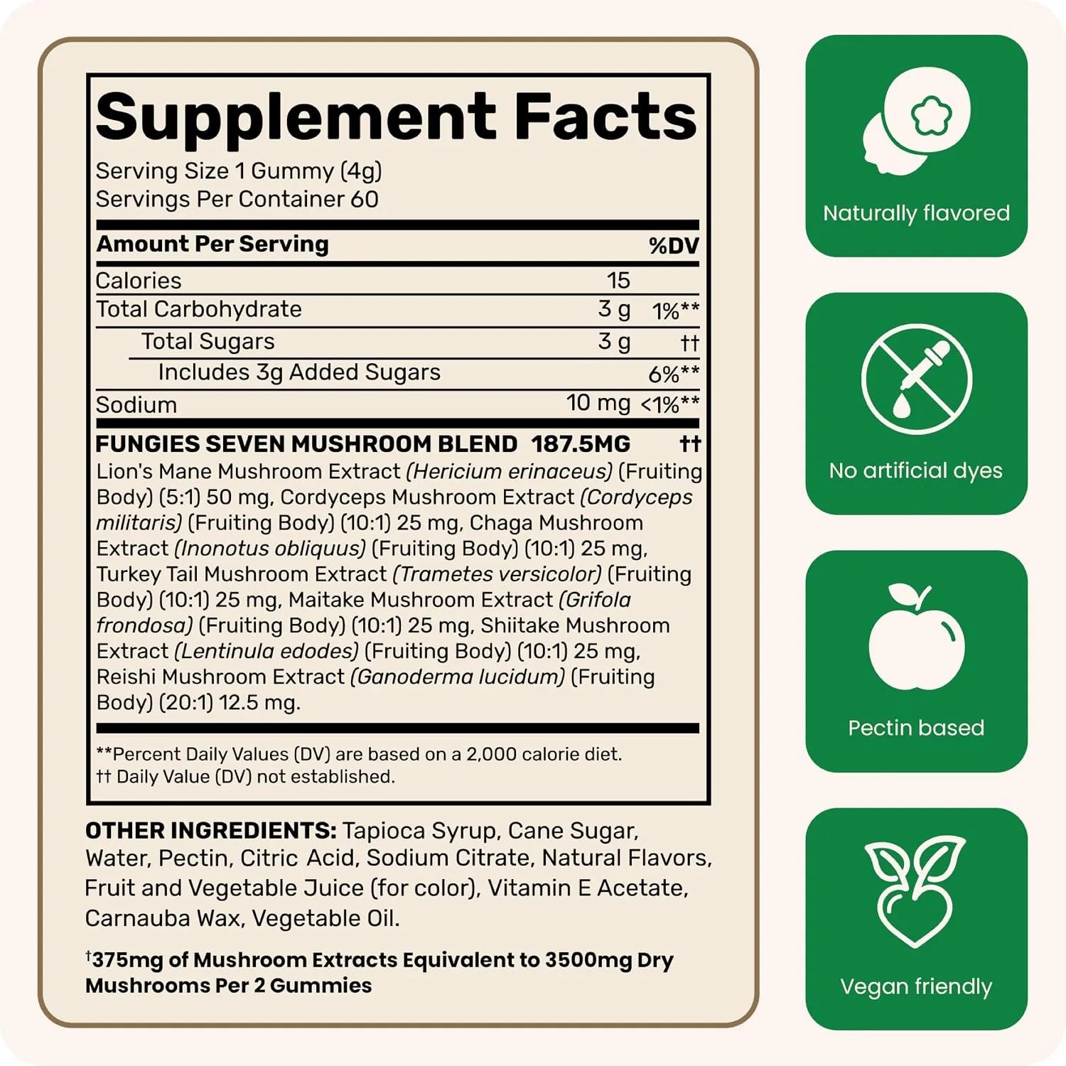Fungies Best Multi Mushroom Daily Gummies 60 gomitas sfn