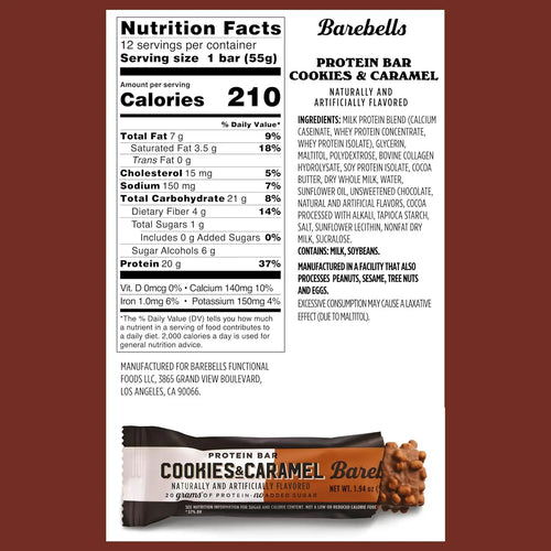Barebells Bar 12/55g Cookies & caramel