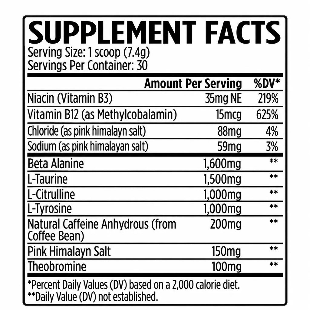 KXR Sport Pre-Workout 222g - 30 Servings VMI Sports | Energía y Enfoque Diario | Sabor Blue Shark Gummy con cafeína natural y beta-alanina | Suplemento alimenticio