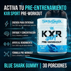 KXR Sport Pre-Workout 222g - 30 Servings VMI Sports | Energía y Enfoque Diario | Sabor Blue Shark Gummy con cafeína natural y beta-alanina | Suplemento alimenticio