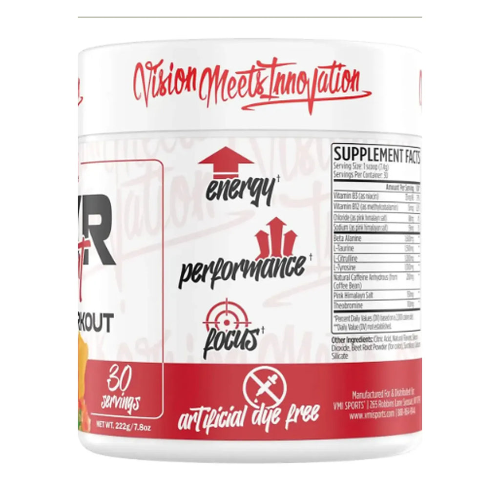 VMI Sports KXR Sport Pre-Workout 222g - 30 Servings Gummy Bear | Energía y Enfoque | Suplemento deportivo para rendimiento muscular | Fórmula con Beta-Alanina y Citrulina | Suplemento alimenticio