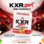 VMI Sports KXR Sport Pre-Workout 222g - 30 Servings Gummy Bear | Energía y Enfoque | Suplemento deportivo para rendimiento muscular | Fórmula con Beta-Alanina y Citrulina | Suplemento alimenticio