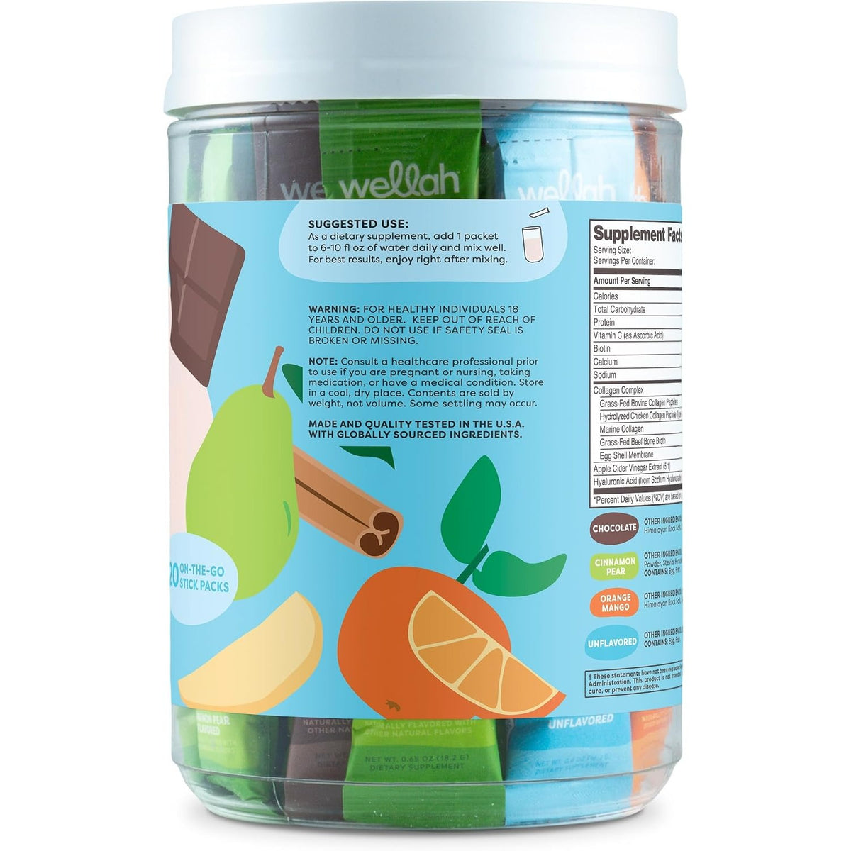 Wellah The Afterglow Multi Colágeno y Proteína 30 Porciones Sin Sabor